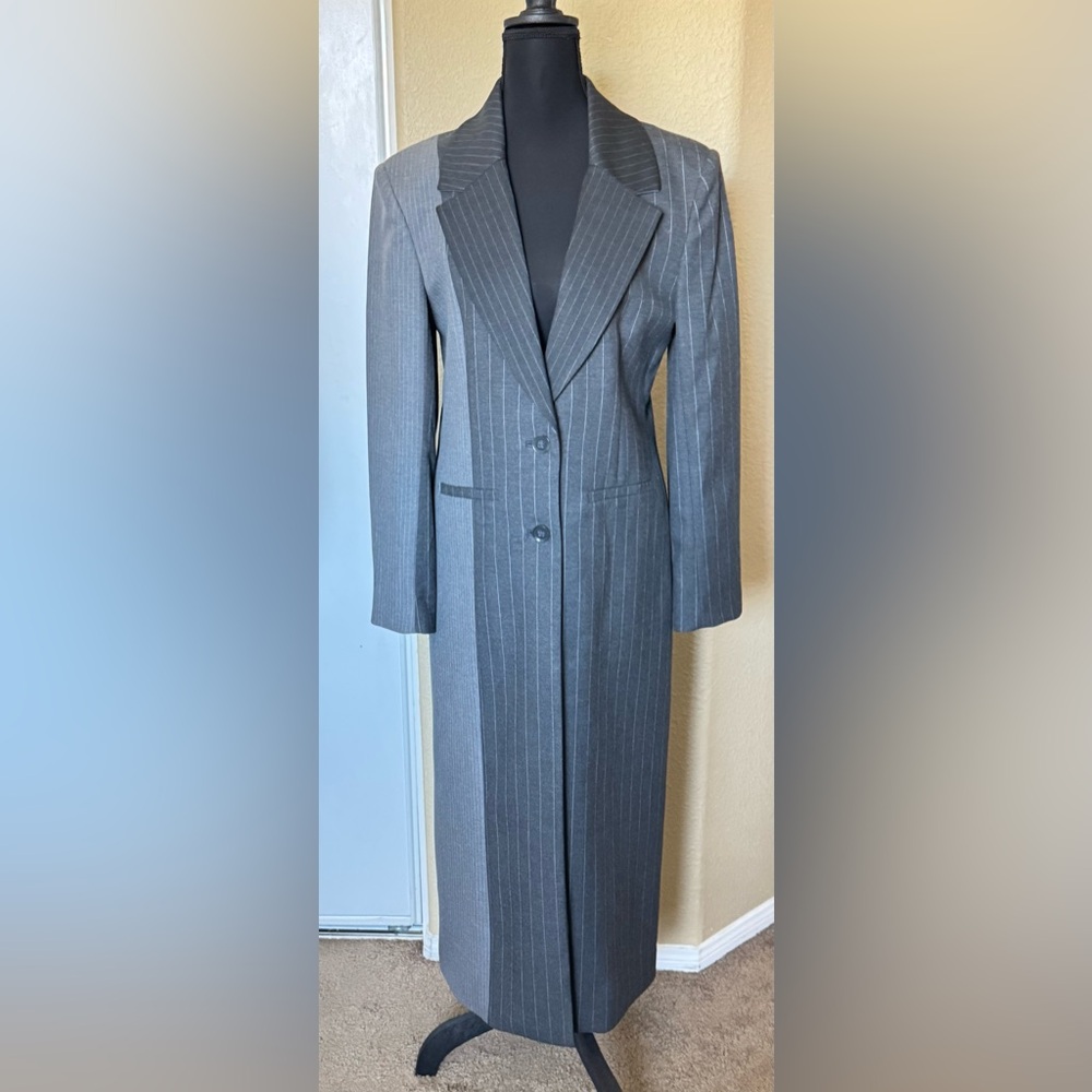 Brett Long Grey Pinstripe Jacket